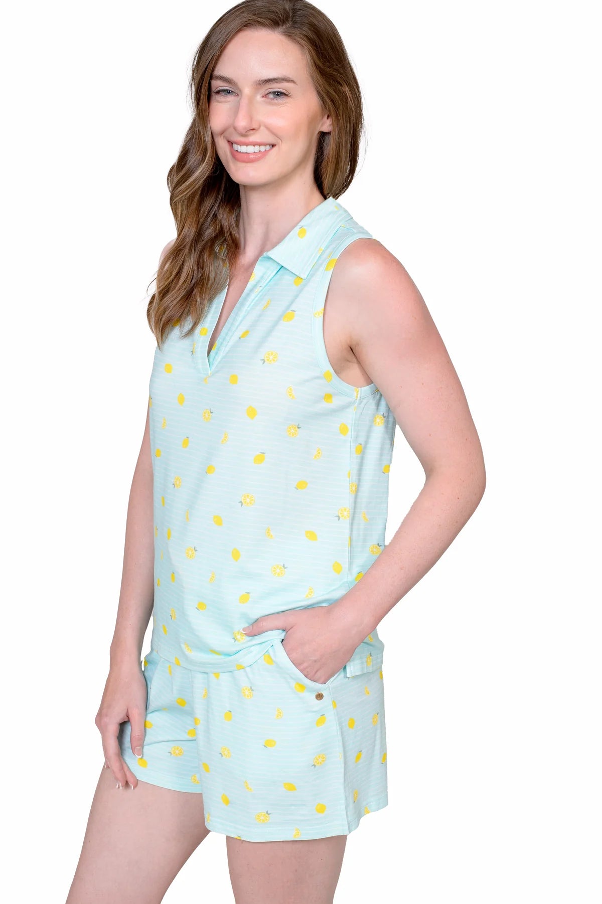 Sleeveless Polo PJ Short Set