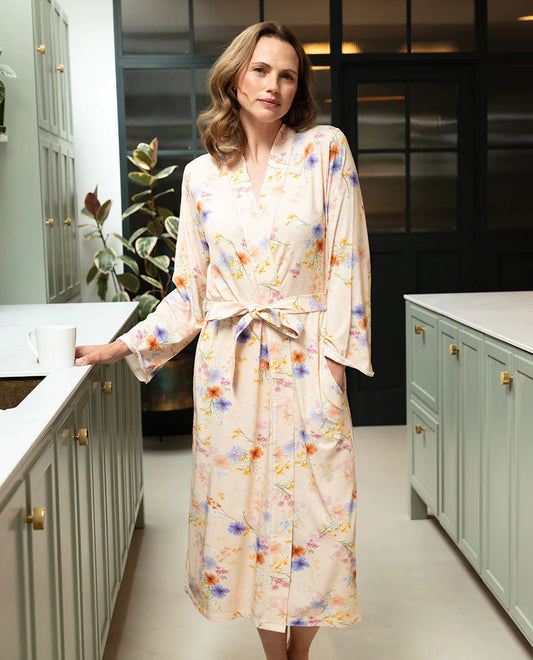 Samantha Floral Jersey Dressing Gown