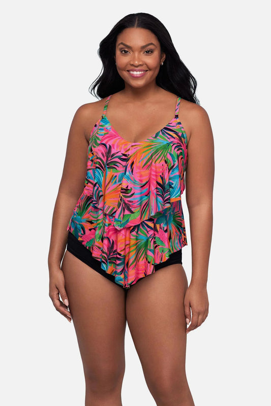 Ronnie Plus Size Swim Tankini "Amazonian Palms'