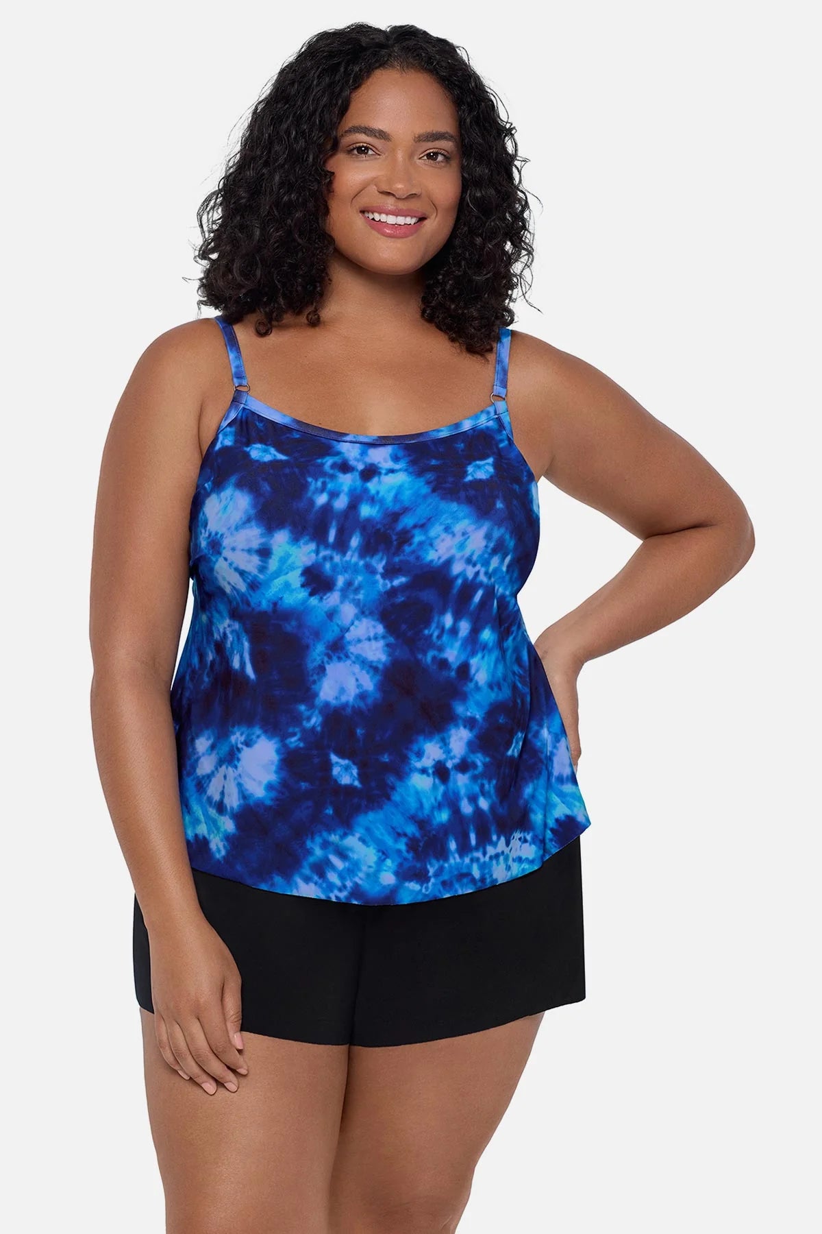 Farrah Plus Size Swim Romper "Riptide"