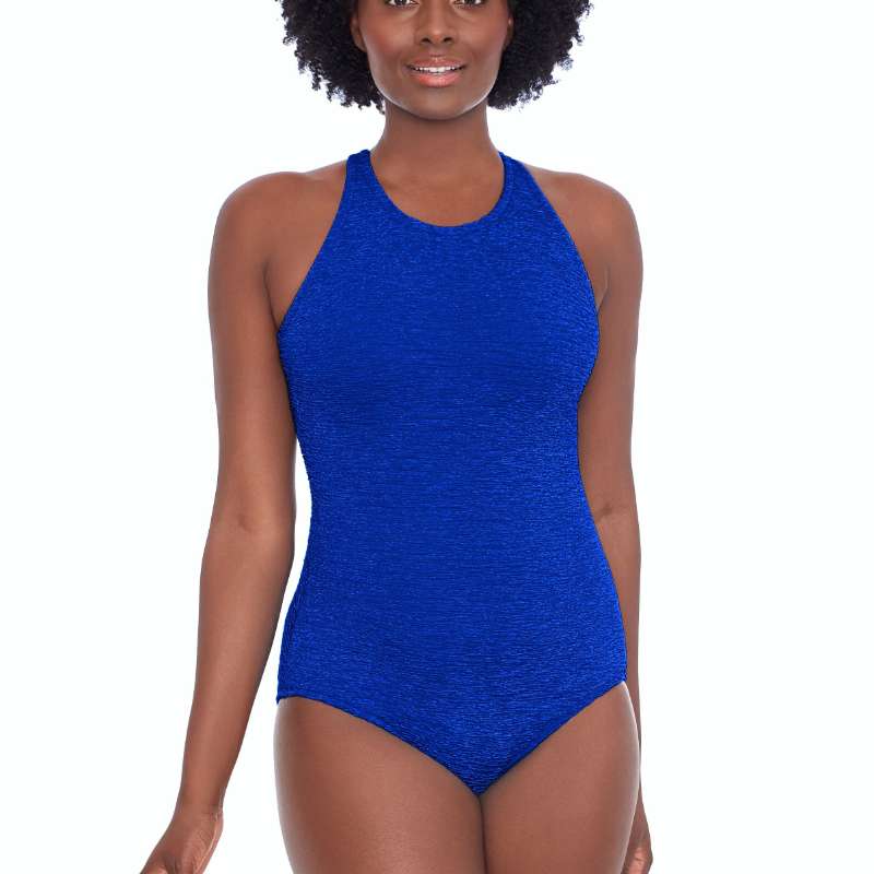 High Neck Active "KRINKLE' Swimsuit