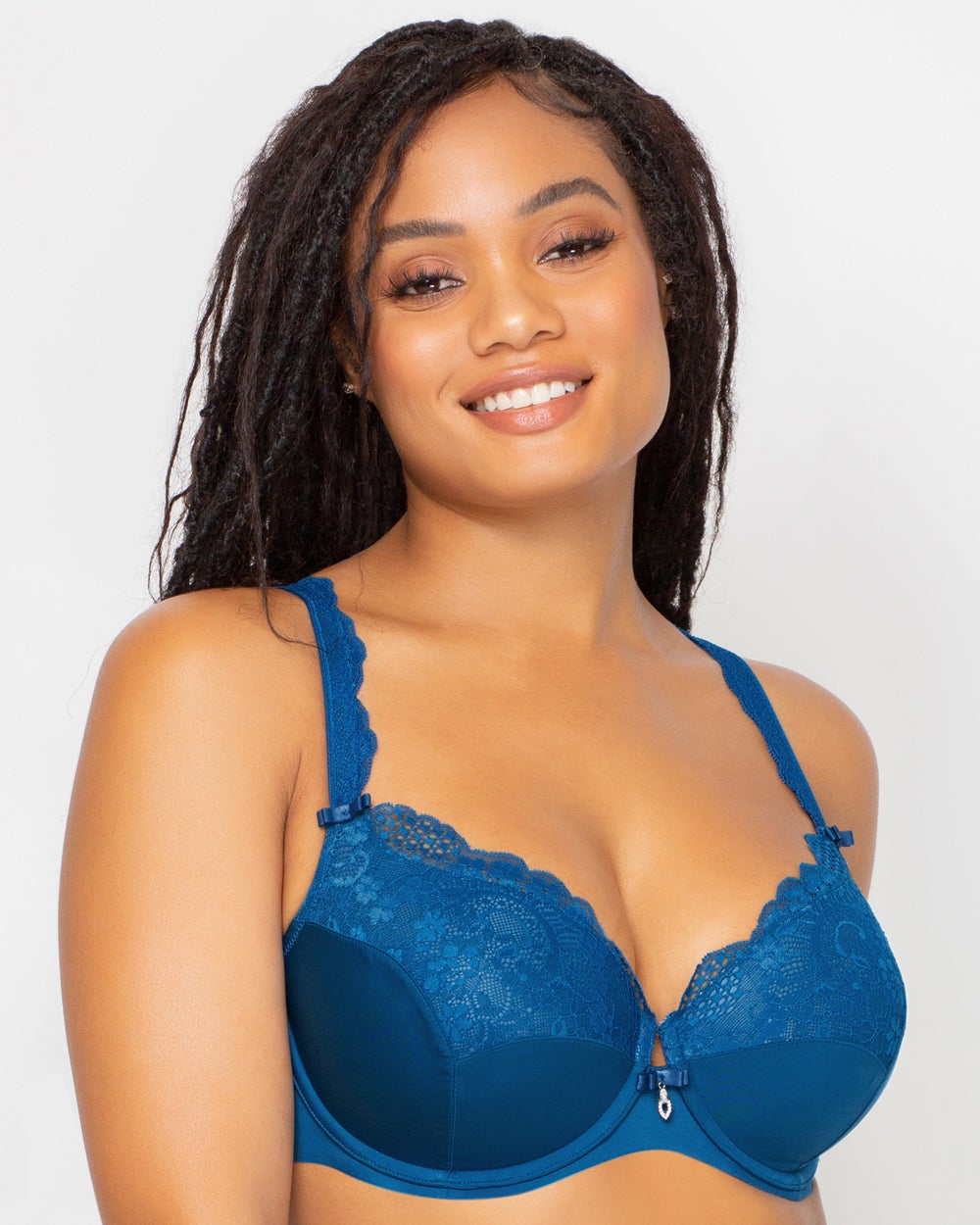 Blue Sapphire Tulip Lace Push Up Bra