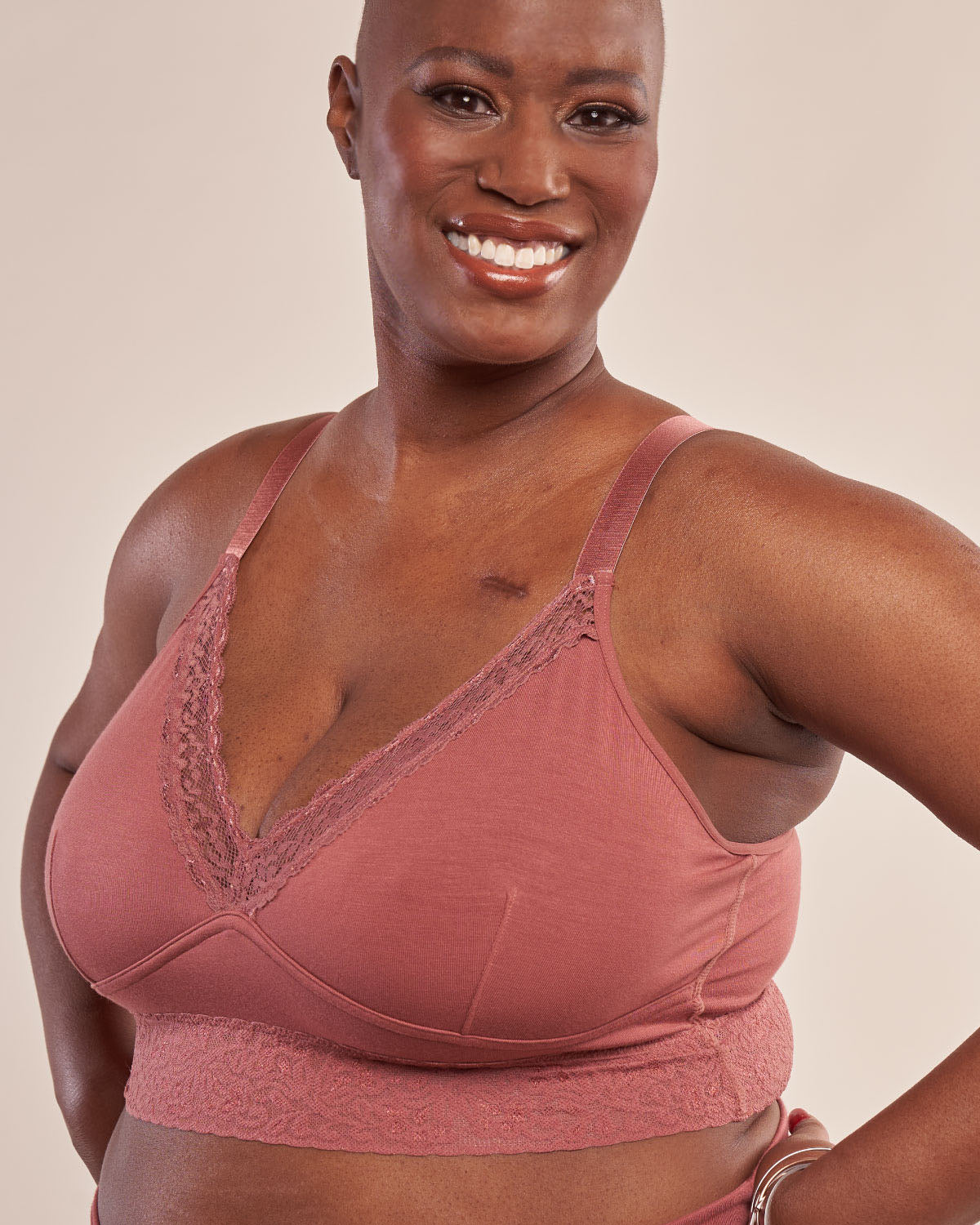 Dusty Rose Delilah Pocketed Lumpectomy Bra