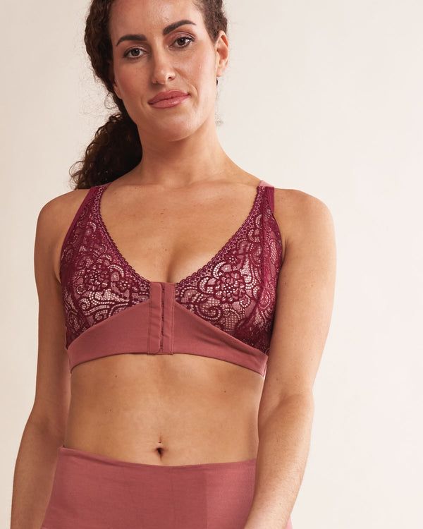 Wine Jamie Lee Pocketed Mastectomy Bra